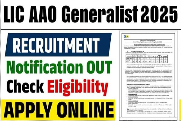 LIC AAO Generalist Recruitment 2025 – Notification Out-Apply Online